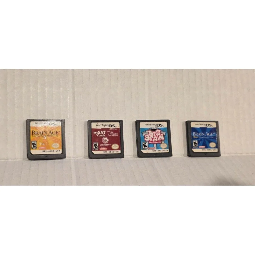 Nintendo DS Game Lot Brain Age (1 and 2), Big Brain Academy, SAT Coach Tested
